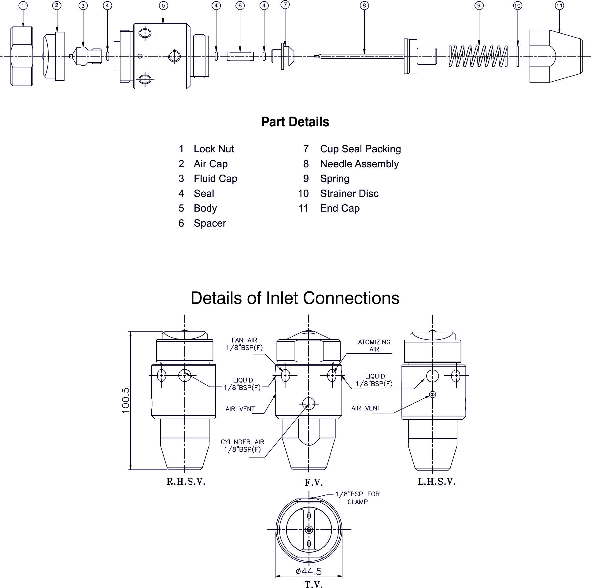 Tablet Coating Spray Nozzles RC Series